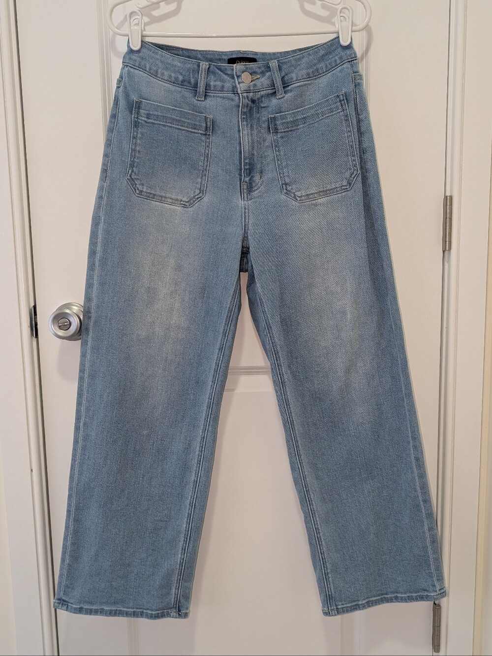 Quince Bella High Rise Patch Pocket Jeans - Frosted Blue